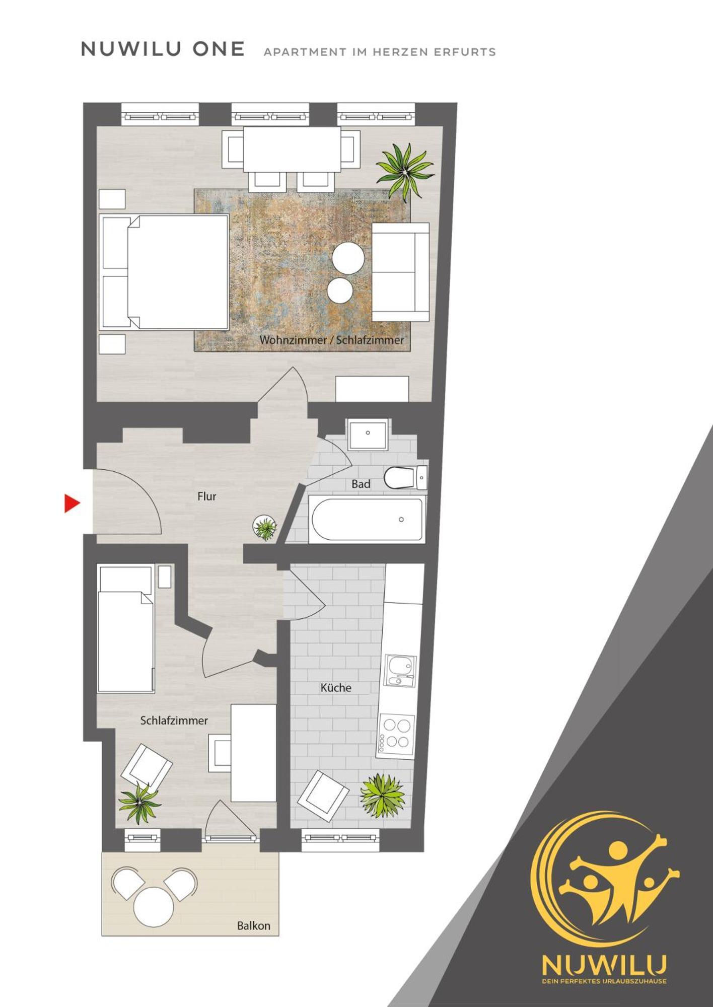 Nuwilu One - Apartment Mit Balkon Im Herzen Erfurts - Magenta Tv- Netflix - Disney Bagian luar foto